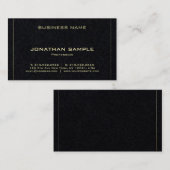 Carte De Visite Luxe noir lisse élégant à la mode de conception (Devant / Derrière)
