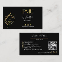 Carte de visite Luxe Noir & Or PMU