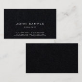 Carte De Visite Luxe noir professionnel élégant d'architecte (Devant / Derrière)