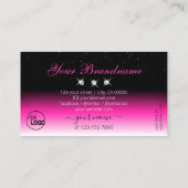 Carte De Visite Luxe noir rose blanc dégradé Ajouter logos diamant (Dos)