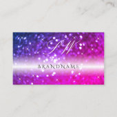 Carte De Visite Luxe noir rose violet Parties scintillant étincela (Devant)