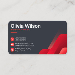 Carte de visite Luxe Noir Rouge