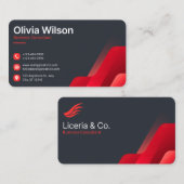Carte de visite Luxe Noir Rouge (Devant / Derrière)