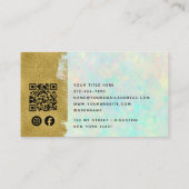 Carte De Visite Luxe Opal Gold Brush QR Code Social Media (Dos)