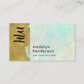 Carte De Visite Luxe Opal Gold Brush QR Code Social Media (Devant)