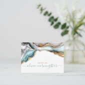 Carte De Visite Luxe Opal Turquoise Or Liquide d'alcool Encre (Debout devant)