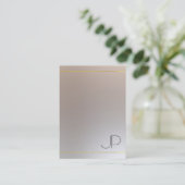 Carte De Visite Luxe Or Argent Look Monogramme Moderne Élégant (Debout devant)