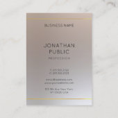 Carte De Visite Luxe Or Argent Look Monogramme Moderne Élégant (Dos)