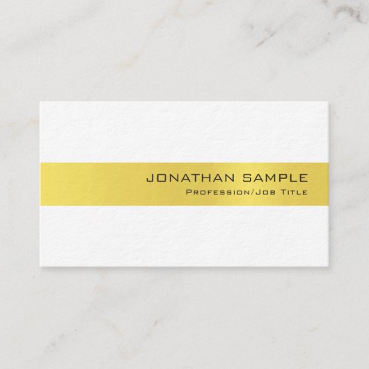 Carte De Visite Luxe Or Blanc Sophistiqué Design moderne (Devant)