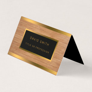 Carte De Visite Luxe Or Bois Moderne