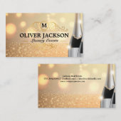 Carte De Visite Luxe Or | Bouteilles Champagne (Devant / Derrière)