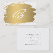 Carte De Visite Luxe Or Brossé Monogramme Texte fantaisie (Devant / Derrière)