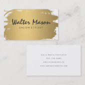 Carte De Visite Luxe Or Brossé Texte Moderne (Devant / Derrière)