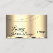 Carte De Visite Luxe Or Glamour Chic avec logo professionnel (Devant)