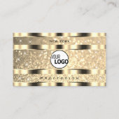 Carte De Visite Luxe Or Lumineuse Parties scintillant Stars ajoute (Devant)