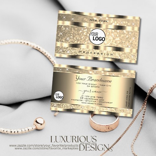 Carte De Visite Luxe Or Lumineuse Parties scintillant Stars ajoute