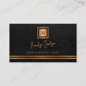 Carte De Visite Luxe or noir chef privé professionnel (Devant)