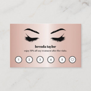 Carte De Visite Luxe or rose Browbar Eyelash Loyauté personnalisée