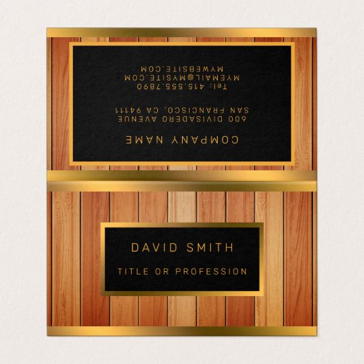 Carte De Visite Luxe Or Unique (Extérieur déplié)