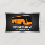 Carte De Visite Luxe Orange Bus Visites Agent Voyage (Devant)