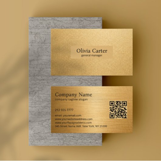 Carte de visite Luxe Paillettes Or