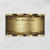 Carte De Visite Luxe Parties scintillant Or foncé Étoiles lumineus (Dos)