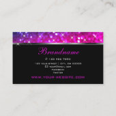 Carte De Visite Luxe Parties scintillant rose violet Étoiles lumin (Dos)