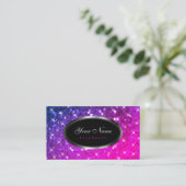 Carte De Visite Luxe Parties scintillant rose violet Étoiles lumin (Debout devant)