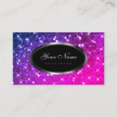 Carte De Visite Luxe Parties scintillant rose violet Étoiles lumin (Devant)