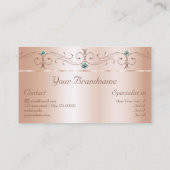 Carte De Visite Luxe Pastel Rose Coral Bijoux Squiggled Ajouter Ph (Dos)