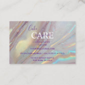 Carte De Visite Luxe Pearl Marble Aesthetic Cake Care  (Dos)