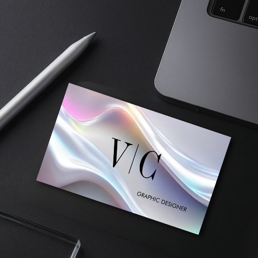Carte de visite luxe perle holographique