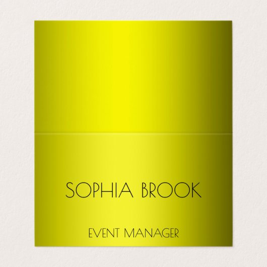 Carte De Visite Luxe personnalisé en bronze doré en feuille métall (Extérieur déplié)