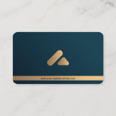 Carte De Visite Luxe personnalisé Turquoise bleu et or (Dos)