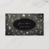Carte De Visite Luxe Platine Parties scintillant Argent Glam Lumin (Devant)