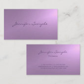 Carte De Visite Luxe pourpre élégant de plaine d'élite de (Devant / Derrière)
