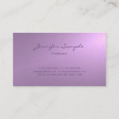 Carte De Visite Luxe pourpre élégant de plaine d'élite de (Dos)