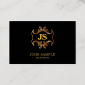 Carte De Visite Luxe Professional Elegant Black Gold Classic Look (Devant)