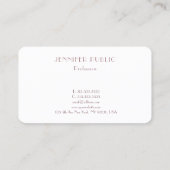 Carte De Visite Luxe professionnel de modèle minimal élégant de (Dos)
