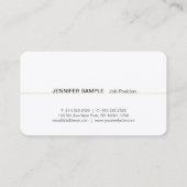 Carte De Visite Luxe professionnel Elegant Black White Gold (Dos)