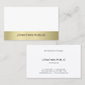 Carte De Visite Luxe Professionnel Élégant Simple apparence or sim (Devant / Derrière)