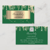 Carte De Visite Luxe professionnel Gold Royal Marble Green (Devant / Derrière)