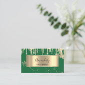 Carte De Visite Luxe professionnel Gold Royal Marble Green (Debout devant)