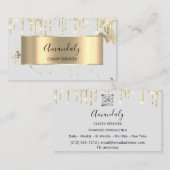 Carte De Visite Luxe professionnel Gold Royal Marble Grey (Devant / Derrière)