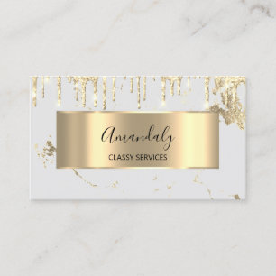 Carte De Visite Luxe professionnel Gold Royal Marble Grey