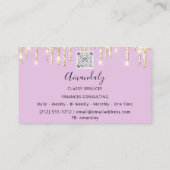 Carte De Visite Luxe professionnel Gold Royal Marble Pink Pastel (Dos)