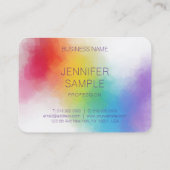 Carte De Visite Luxe Professionnel Moderne Elégant Couleurs Arc-en (Dos)