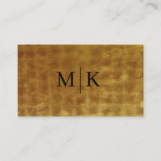 Carte De Visite Luxe professionnel QR Code Monogramme Black Gold (Devant)