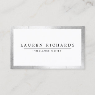Carte De Visite Luxe professionnelle Faux argent et blanc
