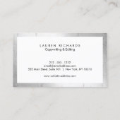 Carte De Visite Luxe professionnelle Faux argent et blanc (Dos)
